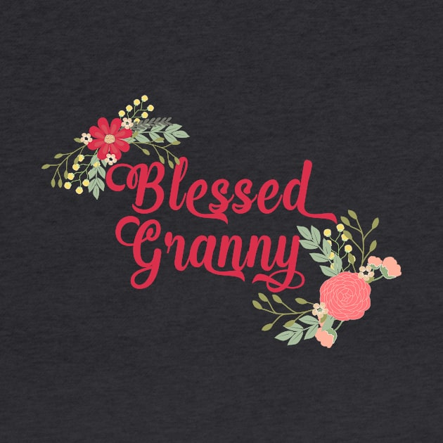 Blessed Granny Floral Christian Grandma Art by g14u